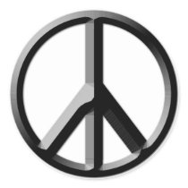 Silver and Black Peace Sign Sticker Sheet by irregulargoods Silver and Black Peace Sign Sticker Sheet