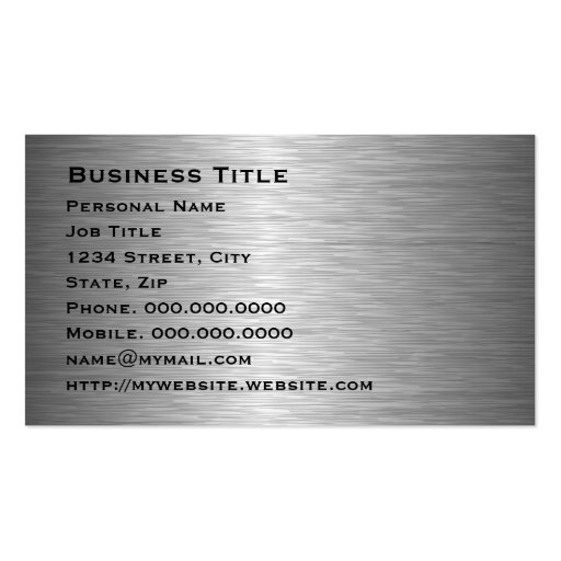 Silver and Black  Professional Business Card (back side)