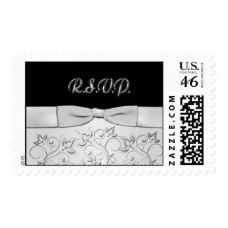 Silver and Black RSVP Postage stamp