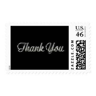 Silver and Black Thank You Postage stamp