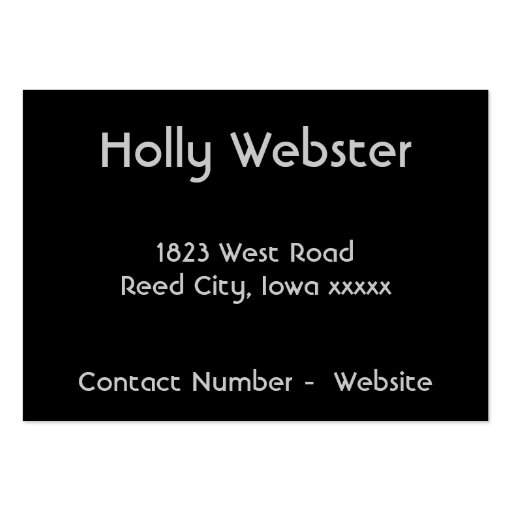 Silver and Black Vintage Business Card (back side)