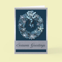 Silver and Blue Christmas Wreath cards by RainbowCards Silver and Blue Christmas Wreath cards