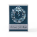 Silver and Blue Christmas Wreath cards