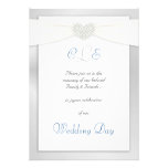 Silver and Blue Winter White Wedding Invitations