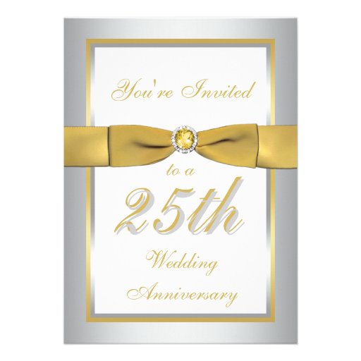 Silver and Gold 25th Anniversary Invitation