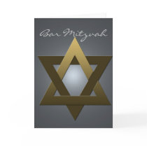 Silver and gold Bar Mitzvah invitation Card