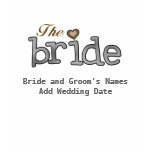 Silver and Gold Bride Customizable T-shirts