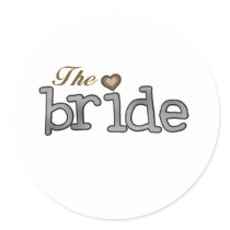 Silver and Gold Bride stickers