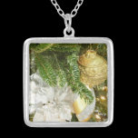 Silver and Gold Christmas Tree Necklace