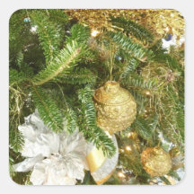 Silver and Gold Christmas Tree Sticker
