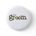 Silver and Gold Groom  button
