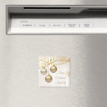 Silver and Gold Ornate Christmas Balls Fridge Magnet