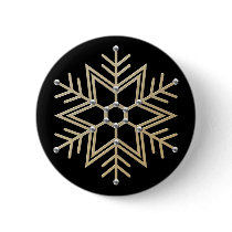 Silver and Gold Snowflake Button