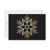 Silver and Gold Snowflake Invitation
