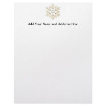 Silver and Gold Snowflake Letterhead