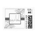 Silver and Grey Monogram postage stamps