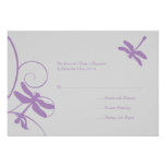 Silver and Lavender Dragonfly Wedding RSVP Personalized Invite