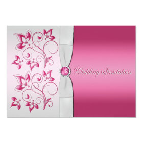 Silver and Pink Floral Invitation 5
