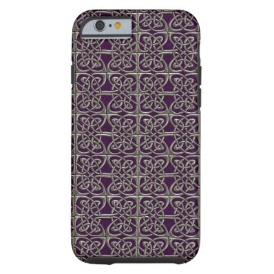 Silver And Purple Connected Ovals Celtic Pattern Tough iPhone 6 Case