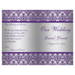 Silver and Purple Damask Wedding Program flyers