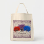 Silver and Purple Swirly Romantic Heart Leaf Tree bags