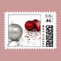 Silver and Red Christmas stamps