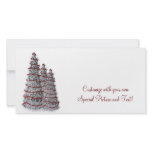 Silver and Red Christmas Tree Holiday Photo Card