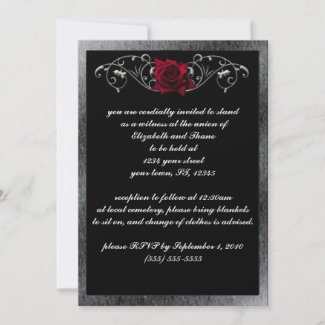 Silver and Roses Gothic Invitation zazzle_invitation