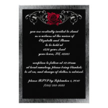 Silver and Roses Gothic Invitation