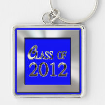 Silver And Royal Blue Class Of 2012 Grad Keychain