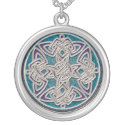 Silver and Turquoise Celtic Knot Necklace zazzle_necklace