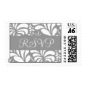 Silver and White RSVP Fern Flora Postage postage by hummingbirdcake Silver and White RSVP Fern Flora Postage postage