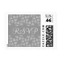 Silver and White RSVP Spiral Swirls Postage postage by hummingbirdcake Silver and White RSVP Spiral Swirls Postage postage