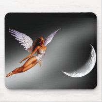 Silver Angel Fantasy/Sci Fi Designed Mousepad by mrssocolov4 Silver Angel Fantasy/Sci Fi Designed Mousepad