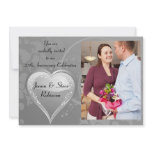 Silver anniversary 25th Silver swirl heart Personalized Announcement