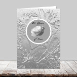 Silver Anniversary Card -- Silver Flowers