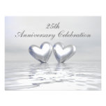 Silver Anniversary Hearts Custom Invite