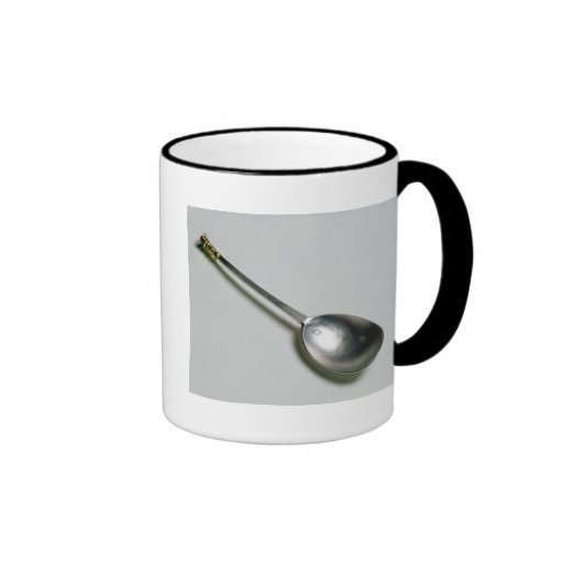 Silver apostle spoon with gold seal top, 1668 mug