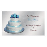 silver aqua Wedding Cakemakers business Cards business cards