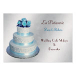 silver aqua Wedding Cakemakers business Cards business cards