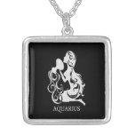 Silver Aquarius Water Bearer Zodiac Locket