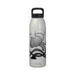 Silver Art Nouveau Flower Water Bottles