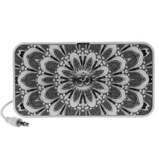 Silver Aum (OM) Flower Doodle Speaker