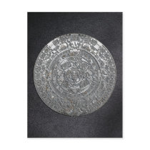 Silver Aztec Calendar Post Card