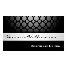 Silver Band Modern Black Business Cards