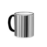 Silver Bar Code Stripes Ringer Coffee Mug