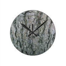 Silver Bark Round Clocks