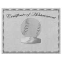 Silver Baseball Certificate of Achievement Flyer