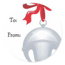 Silver Bell Custom Gift Tags Stickers
