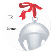Silver Bell Custom Gift Tags Stickers